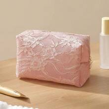 2026 Floral Lace Makeup Bag Mesh Waterproof Cosmetic Pouch Flower Printed Large Capacity Travel Storage Bag Storage Organizer - Multicolor - View 11