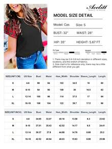 Acelitt Women's Christmas Racecar Red Grid Pearl Ruffle Hem Loose Short Sleeve T-Shirt, Winter - Black - View 3