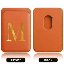 Ví đựng thẻ từ MagSafe, ví từ tính mạnh hơn với nam châm tích hợp, ốp lưng điện thoại từ tính và khe đựng thẻ phù hợp với Apple 12/13/14/15/16 Pro Max và các ốp lưng điện thoại MagSafe, họa tiết chữ cái A-Z. - trái cam - Xem 25