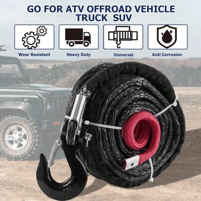 31000lbs Winch Rope 10mm X 30m Synthetic For Dyneema Tow Recovery Cable 4WD SUV