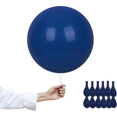 18英寸海军蓝哑光乳胶气球，12个装大型英国国旗派对气球，氦气球，英国国旗婚礼圣诞节万圣节派对用品