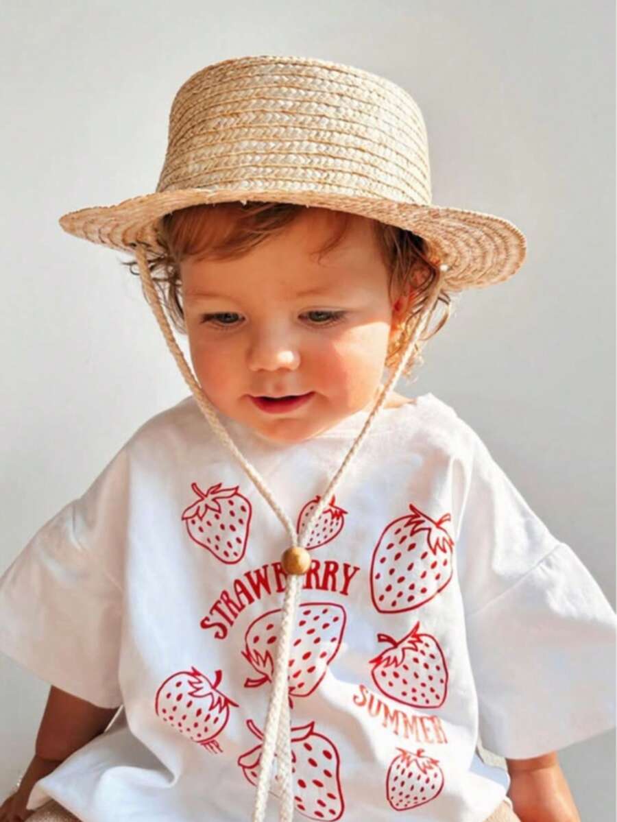 1件装少女休闲印花圆领短袖T恤，夏季学生服装 - 这款百搭T恤为每个孩子带来欢乐和幸福！ - 白色 - 查看 1