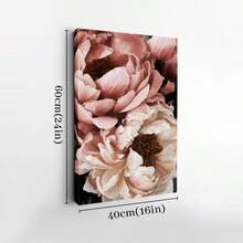 1Pc Framed Canvas Poster Print Peony Flower, Pink Tone Petals, Realistic Floral Style Wall Art Decor, Perfect For Room Decor Living Room Bedroom Office Kitchen Bathroom Home Decor, Ideal Home Wall Decoration Gift, 2D Flat - Hoạt hình - Xem 10