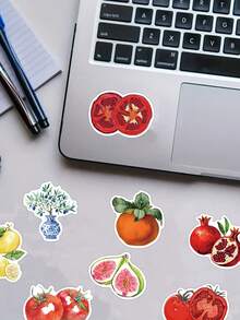 50pcs Mediterranean Tomato Stickers Laptop Handbook Cell Phone Case Stickers - A - View 5