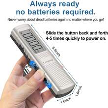 Báscula de equipaje de mano sin batería, 110 lbs/50 kg Báscula colgante digital portátil para equipajes, maletas, mochilas y bol - A - Ver 3