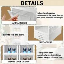 1/3/6-Layer Installation-Free Folding Shoe Box, Breathable Shoe Storage Box, Plastic Shoe Cabinet, Dust-Proof Household Storage Box, Large Capacity Space-Saving Artifact, With Easy-To-Access Front Waterproof Transparent Plastic Storage Box, No Assembly Required - Perfect For Wardrobes And Entryways, Shoe Storage Box - 查看 4