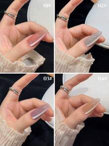 NAI SHI 指甲油 12ML 容量，2026 年新款情人节礼物，春季、秋季和冬季新款，带有闪亮的红色、黄色、蓝色、紫色、粉色玻璃珠，极光猫眼凝胶指甲油。 - 彩色 - 查看 5