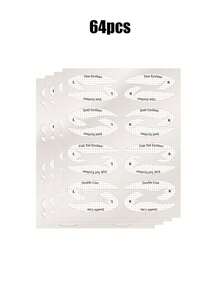 Bộ khuôn vẽ phấn mắt và kẻ mắt chuyên nghiệp 64 món, chất liệu vải không dệt, 4 kiểu dáng, kèm dụng cụ hỗ trợ kẻ mắt và phấn mắt có keo dính - Bộ khuôn trang điểm không dệt, thích hợp cho nhiều kiểu trang điểm mắt, phấn mắt, trang điểm sân khấu, quà tặng, du lịch, đồ dùng giá rẻ, vật dụng cần thiết khi đi du lịch - trắng - Xem 13