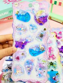 ZIEWALOR Reusable Water Stickers, Cartoon Anime Japanese Style Stickers, DIY Decorative Stickers, Children Interactive Stickers, Daily Decoration Stickers, Party Decoration Stickers - Multicolor - View 7