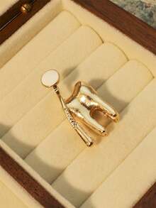 1pc Alloy Toothbrush Brooch, Unisex Daily Wear - Toothbrush Collar Pin - View 7