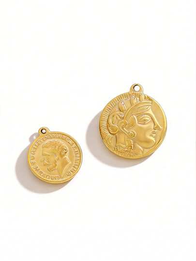 3pcs Stainless Steel Ancient Greece Commemorative Knight Pendant Portrait Charms For DIY Jewelry Necklace Bracelet Making Handmade Accessories