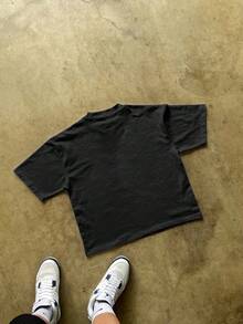 NEON DUSK Men's Black American Fashion Letter Graphic Printed Round Neck Short Sleeve T-Shirt, Casual, Streetwear, Commute - Black - View 2