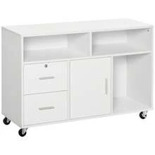 HOMCOM Filing Cabinets - White - View 1