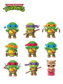Nickelodeon 1/2个官方授权加菲猫和忍者神龟神秘盲袋3D迷你人偶，随机角色收藏桌面摆件，可爱卡通惊喜拆封，包含加菲猫、米开朗基罗、拉斐尔、多纳泰罗、莱昂纳多、斯普林特，适合粉丝、朋友、生日、派对、新年礼物 - 橘色 - 查看 11