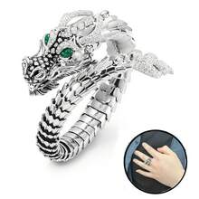 Silver Dragon Ring Punk Adjustable Gothic Vintage - Silver - View 6