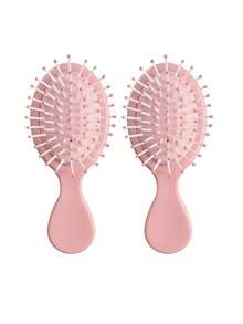 1/2/6/10/20 chiếc Lược chải tóc ướt mini du lịch - Lược massage da đầu đệm khí, lông nhựa mềm, thiết kế bỏ túi tiện dụng cho nữ, tay cầm nhẹ, lông mềm mại, dụng cụ tạo kiểu nhanh, màu đen, hồng, tím, đen trắng, vật dụng làm đẹp thiết yếu khi di chuyển. - Hồng - Xem 5