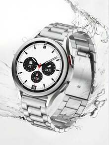 1条不锈钢表带，20mm/22mm。金属智能手表表带，兼容三星Galaxy Watch 7/6/5 Pro/4 Classic/Active 2、华为Watch GT 4/3 Pro/GTR/GTS。奢华机械表带，可替换传统手表表带。时尚石英表带/腕带。实心链节，商务办公运动日常佩戴。生日、周年纪念日送给男士、父亲、男友的完美礼物。耐用银色表带配件。 - 銀色 - 查看 3