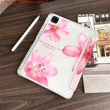 1pc Romantic Pink Lily & Faith Quote Multi-Angle Stand Tablet Protective Case - Suitable For Sweet-Loving Ladies And Faith Style Enthusiasts, Tablet Protective Case With Pen Slot Applicable To 10.9/10.2 Inch/Air 5th/Pro 11/10th/9.7 Inch/Air 2, Applicable To Mi 5/5PR/6/6PRO/7/7PRO - Multicolor - View 4