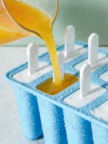 1pc 10-Cavity Ice Pop Molds With Lid Plastic Popsicle Tray Easy-Release Ice Cream Sticks For DIY Frozen Desserts Summer Snacks And Home Kitchen Use - Multicolor - View 3