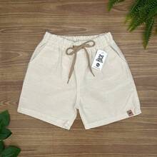 Set Of 3 Premium Linen Shorts For Children And Teens, Bermuda Style, Sizes 2-16 - Rượu sâm banh - Xem 4