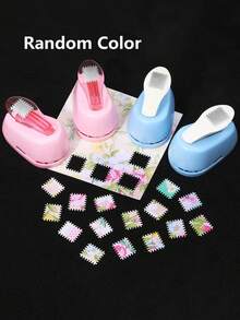 (Màu sắc của máy dập nổi là ngẫu nhiên, hình ảnh không hiển thị tất cả các màu, sản phẩm thực tế nhận được có thể khác) 1 Máy dập nổi hình dạng con dấu/hình khối lượn sóng/hình tròn lượn sóng/hình xoắn ốc dễ dàng tự làm - Nhiều kiểu dáng - Xem 2