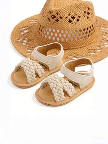 婴幼儿凉鞋，高品质柔软防滑橡胶鞋底，婴幼儿夏季户外鞋，学步鞋 - 杏色 - 查看 6