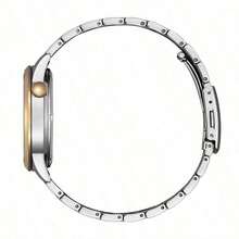 CITIZEN Đồng hồ cơ cổ điển dây vàng hồng, kiểu dáng công sở, thường ngày, máy cơ, dây thép không gỉ, mặt trắng, unisex NH9136-88A - trắng - Xem 2