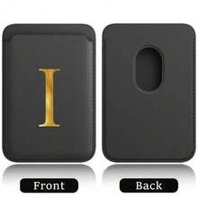 弹性 Magsafe 卡包，弹性皮革磁吸手机壳，内置磁铁，磁吸式手机套，适用于 Apple 12/13/14/15/16 Pro Max 和 Magsafe 手机壳，A-Z 字母图案 - 黑色 - 查看 23