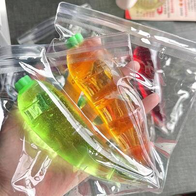 Transparent Carrot Squeeze Toy, Crystal Carrot Stress Relief Toy, Maltose Vegetable Animal Squeeze Toy, Stress Relief Toy With Corn And Banana Slow Rebound