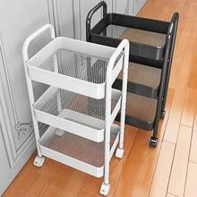 Multipurpose Organizer Cart With 3 Levels, Wheels With Brakes And Ergonomic Design: The Ultimate Solution For Storage At Home, Office And Beauty Salon, Saving Space And Facilitating Mobility. - trắng - Xem 8