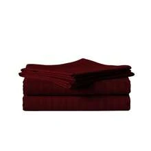 Juego de Sabanas para Cama, Sabana Bajera, Sabana Plana y Funda de Almohada, Cajon Amplio, 2800 Hilos, Premium, Tamaño Individual Matrimonial Queen King - Vino - Ver 2