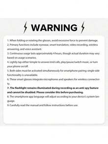 2026 New Smart Glasses With Advanced Speakers, Real-Time Translation Function, Capture Memorable Moments, 260mAh Long-Lasting Battery, Featherlight And Fashionable Design - Multicolor - View 9