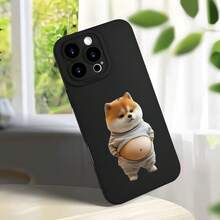 携帯電話ケース - カジュアルなアパレルの柴犬デザインのソフトな保護するケース。  7/8/X/XS/XR/11/12/13/14/15/16 Plus Pro Max Miniに対応。 ガールフレンド、ボーイフレンド、家族、友人へのホリデーや誕生日プレゼントに最适です。 - ブラック - チェックする 9