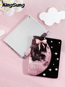 Kingsung Pink Planet Pattern Tablet Case, Compatible With 9.7/10.2/10.5/10.9/12.9/Pro 11, 10th Generation, Compatible With Samsung Galaxy Tab S6 Lite 10.4-Inch, Compatible With Kindle Paperwhite 12th Gen 2024, Released In 2022 Kindle (11th Generation), Soft Drop Resistant, Intelligent Stand/Auto Wake/Sleep - Multicolor - View 3