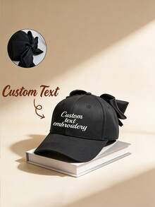 Customizable Large Bow Decor Embroidered Detail Baseball Cap, Suitable For Women's Daily Wear - Multicolor - View 2