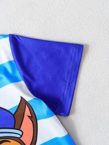Paw Patrol 2 piezas Conjunto de  para niños, incluye camiseta de manga corta con estampado de cachorros de dibujos animados azul y pantalones cortos, ropa de dormir/estar en casa cómoda y casual para niños, adecuada para uso diario, vacaciones, regalo - Azul - Ver 5