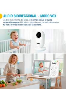 Shimy Monitor para Bebé con Pantalla a Color y Cámara HD, Visión Nocturna y Audio Bidireccional - Blanco - Ver 3