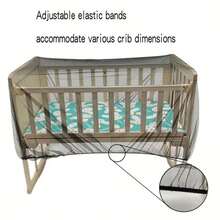 1pc Black Baby Crib Mosquito Net, Anti-Mosquito & Insect Crib Netting, Spring/Summer Baby Crib Mosquito Net, Easy To Install & Carry, Elastic Mosquito Net - Black - View 6