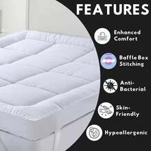 Hotel Quality Mattress Topper 10cm/4Inch Thick Deep Toppers Single Double King - White - View 3