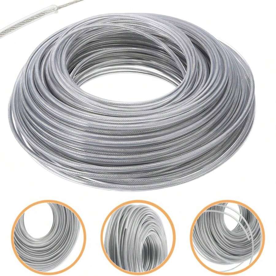 Hilo redondo para desbrozadora, alambre de acero universal, cable de alambre, cable de alambre, desbrozadora, repuesto para desbrozadora. - A - Ver 1