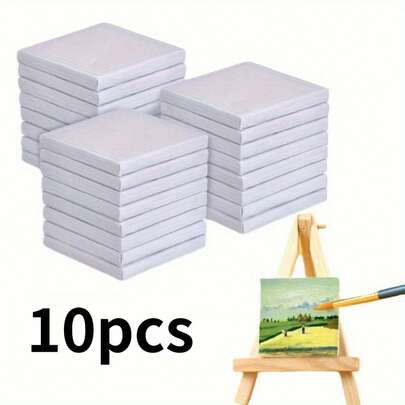 10片/5片/1片迷你画布板，适用于油画和水彩画 - 非常适合小型艺术项目