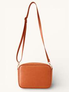 Premium Compact Camera Crossbody Bag With Adjustable Strap - Smooth Caramel - View 4