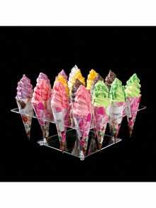 Acrylic Transparent Ice Cream Display Stand, Cone Holder, Wedding Cake Stand - View 6
