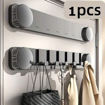 1pc Heavy Duty Over-The-Door Storage Rack - Powerful Suction Cup Installation No Drilling Required, Space-Saving Bathroom/Kitchen/Entryway Storage, Durable Plastic Door Hooks, Hanging Clothes/Items On Back Of Door