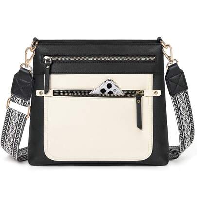 NEWHEY Waterproof Shoulder Bag, Fashionable Square Handbag With Adjustable Strap, Leather Crossbody Bag Suitable For Work Commute, Dating, Shopping, Leisure And Gifts, Available In Black/Brown