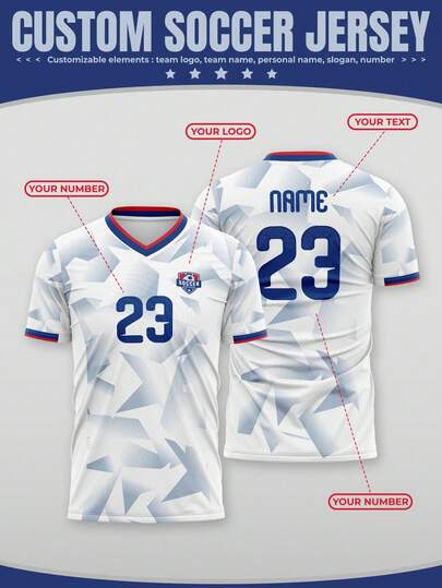 1 stuk herenshirt op maat, model 2026, uitgevoerd in wit en rood met opdruk in de Kroatische voetbalstijl, geschikt voor buitensporten, voetbaltraining en het kijken naar voetbalwedstrijden.