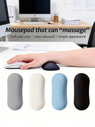 1pc Ergonomic Silicone Wrist Rest, Super Comfortable Keyboard Wrist Support, Breathable Anti-Stick, Relieves Fatigue For Long-Time Typing, Anti-Slip Durable Washable, Suitable For Office, Gaming, Students