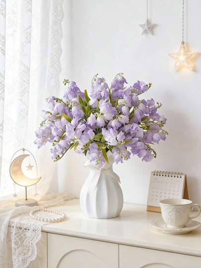 5PCS 12.99inch Artificial Wind Chime Flower, Simulated Bouquet, Wedding Decoration, Home Vase, Decoration, Dining Room, Living Room, Bedroom, Bedside Floral Arrangement, Bridal Bouquet, Wrist Flower, Chest Flower, Birthday Party Decoration Materials, New Year's Valentine's Day Gift, Spring Decoration