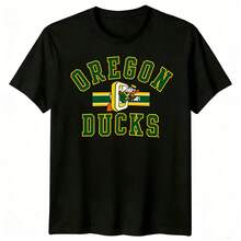 NCAAs Oregons Ducks Arch Logo Mascot Graphic T-Shirt (2). NCAAs T-Shirt, CollegeBasketball Tee. - 黑色 - 查看 1