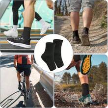 1 Pair Compression Ankle Sleeves, Breathable, Suitable For Boxing, Martial Arts, Gym And Running, Made Of Polyester - Multicolor - View 4